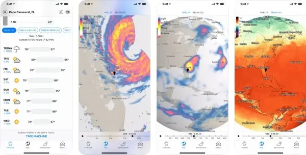 Dark Sky هو واحد من أفضل تطبيقات الطقس للايفون