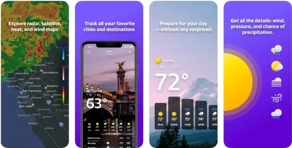 Yahoo Weather هو من أشهر تطبيقات الطقس العالمية