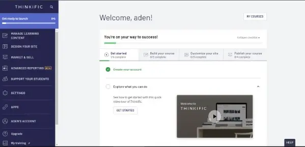 Thinkific هي عبارة عن منصة تعليم عن بعد ذات فكرة مختلفة