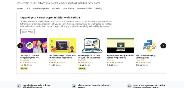 Udemy هي منصة تعليمية إلكترونية ضخم