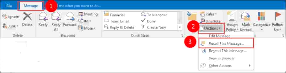 كيفية تقوم باستدعاء بريد الكتروني قمت بارساله وتريد التعديل عليه او حذفه باستخدام Outlook