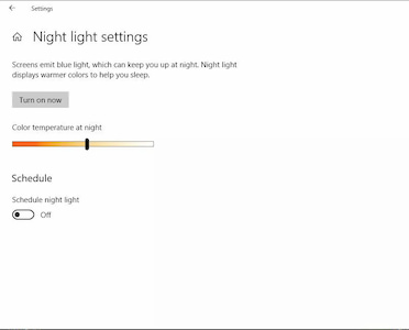 تفعيل الوضع الليلي في ويندوز 10- تفعيل خاصية  Night light