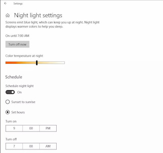 تفعيل الوضع الليلي في ويندوز 10- تفعيل خاصية  Night light