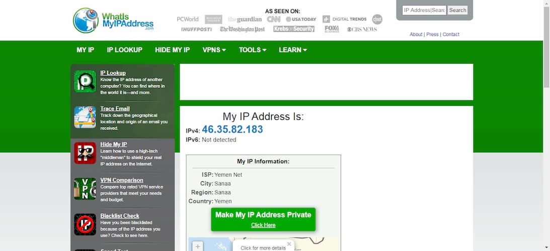 مواقع لمعرفة الموقع الجغرافي لأي عنوان IP