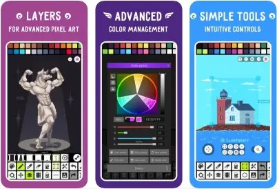 Pixel Studio هو برنامج صنع رسومات متحركة باستخدام فن البكسل