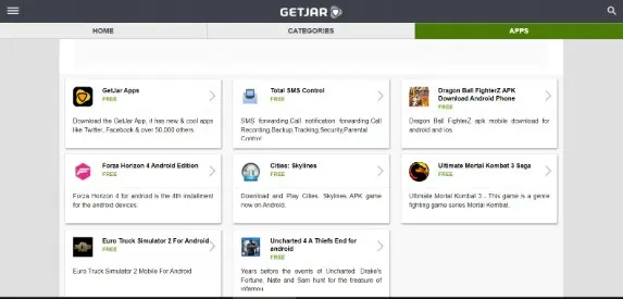 GetJar هو متجر تطبيقات مجاني بواجهة مستخدم بسيطة