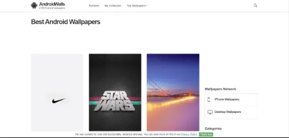 AndroidWalls هو واحد من أفضل مواقع تحميل خلفيات الموبايل الجميلة