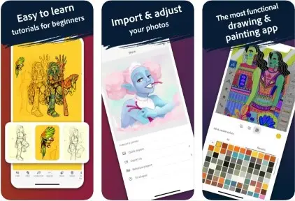 Adobe Fresco هو أفضل برامج رسم مجاني للايفون