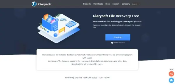 Glarysoft File هو برنامج استرجاع الصور والفيديوهات والملفات لأجهزة الكمبيوتر