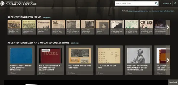 NYPL Digital Collections هو محرك بحث الصور التاريخي الأشهر على الإطلاق