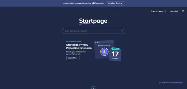 Startpage هو موقع بحث تابع لشركة محركات بحث هولندية