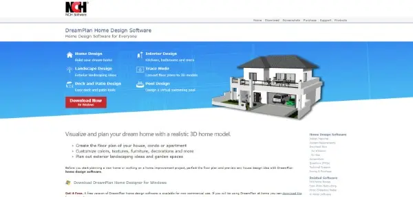 Dreamplan هو برنامج تصميم بيوت ثلاثي الأبعاد يعمل على نظام تشغيل ويندوز وماك