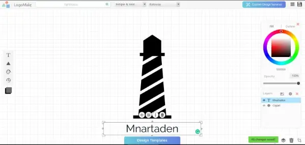 Logomakr هو موقع تصميم لوقو مجاني أخر بواجهة مستخدم بسيطة