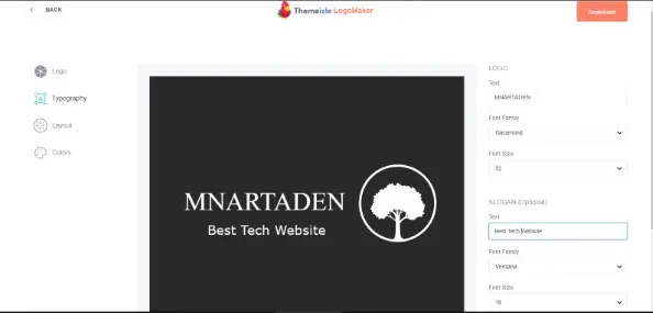 Themeisle Logo Maker هو موقع تصميم شعار مجاني