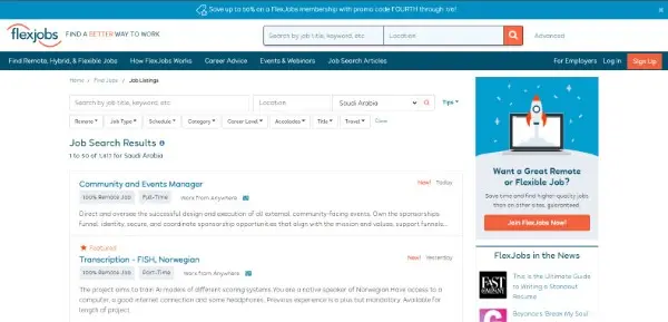 FlexJobs هو موقع بحث عن وظائف تم إنشاؤه في عام 2007