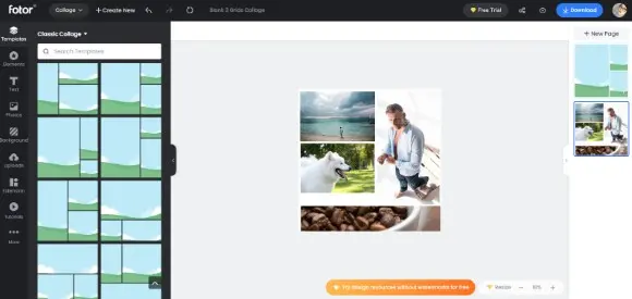 Fotor هو موقع تعديل صور مجاني يمتلك أداة دمج صور اون لاين قوية
