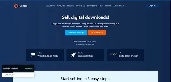 E-junkie هي خدمة شاملة أخرى لاستضافة كتبك الإلكترونية
