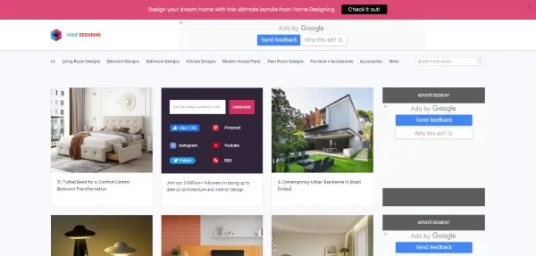 Home Designing هي واحدة من أفضل مدونات التصميم الداخلي على الإنترنت
