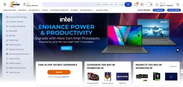 Newegg هو واحد من أقوى مواقع تسوق أمريكية للإلكترونيات من أجهزة الكمبيوتر