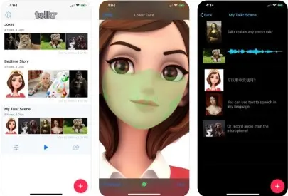 Talkr هو برنامج تحريك الوجه للايفون
