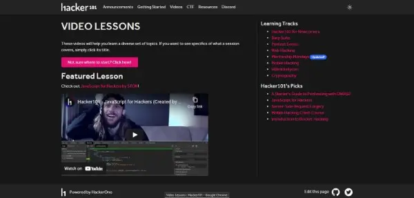 Hacker101 هو موقع لتعليم الهكر الأخلاقي مجاناً