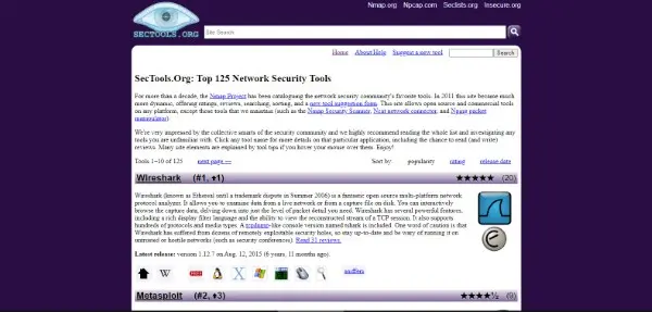 SecTools هو موقع أدوات هكر أخلاقي مجانية