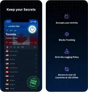 Windscribe هو برنامج في بي ان مجاني للايفون والاندرويد