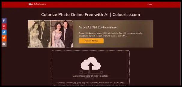 Colourise هو موقع مميز لتلوين الصور اون لاين بشكل مجاني