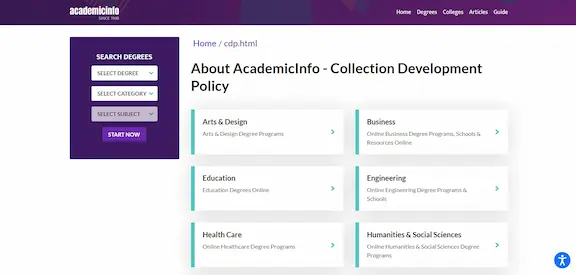 Academicinfo هو واحد من أفضل محركات البحث العلمي لجميع الجامعات الأمريكية