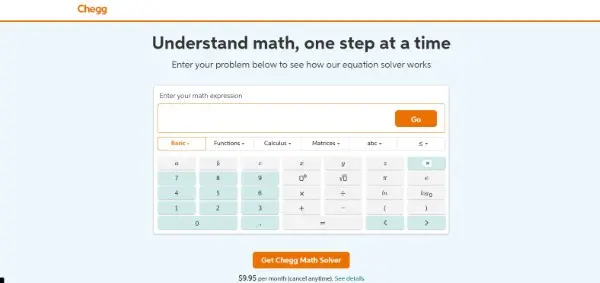 Chegg Math Solver هو موقع رائع لحل مسائل الرياضيات بشكل تفصيلي