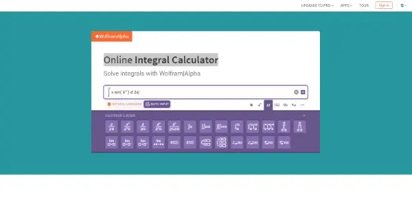 WolframAlpha هو واحد من أفضل مواقع حل مسائل الرياضيات بالاعتماد على الذكاء الصناعي