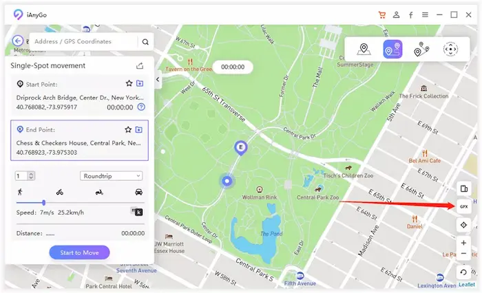 طريقة استيراد ملف GPX على iAnyGo