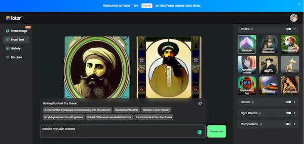 Fotor هو موقع الرسم بالذكاء الاصطناعي المفضل لدي شخصياً