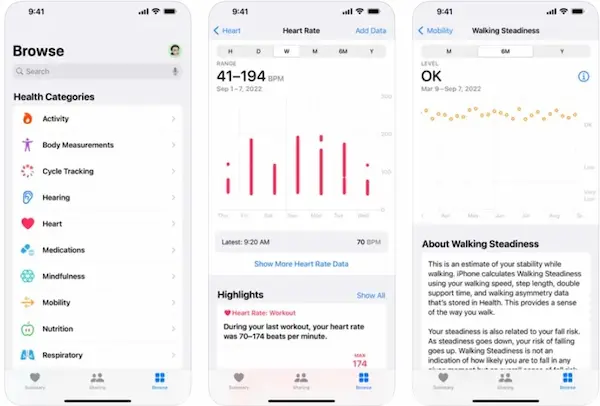 Apple Health هو تطبيق حساب الخطوات المشي والصحة الرسمي