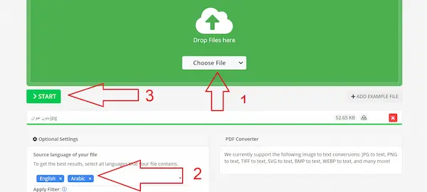 Online-Convert هو موقع استخراج النص من الصورة
