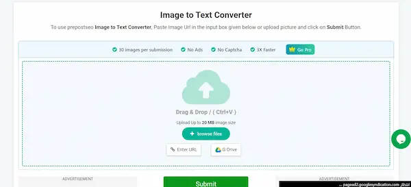 PrePostSeo هو موقع تحويل الصورة إلى نص مكتوب بشكل مجاني