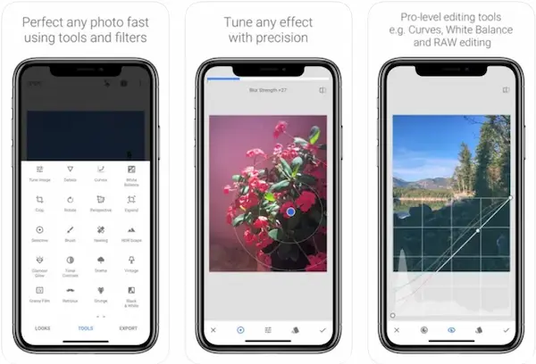 Snapseed هو تطبيق تعديل صور احترافي مجاني تابع لشركة جوجل الأمريكية