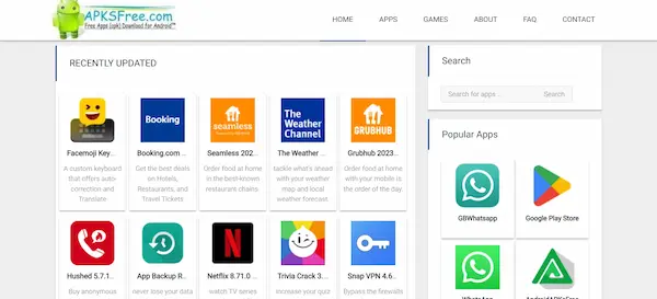 APKSFree هو متجر بديل غوغل بلاي آخر يأتي بواجهة مستخدم بسيطة