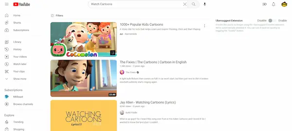 YouTube هو أكبر موقع لمشاهدة الكرتون بشكل مجاني