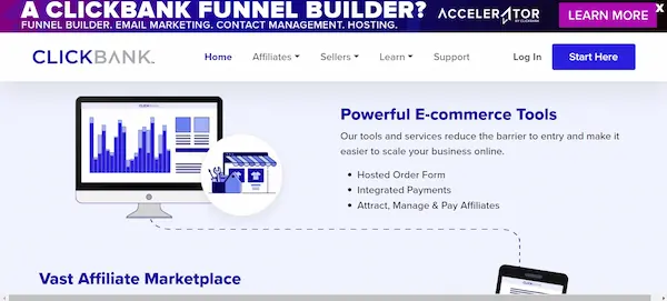 ClickBank هو واحد من أفضل مواقع تسويق منتجات بالعمولة