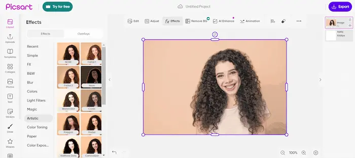 Picsart هو واحد من أشهر مواقع تحويل الصور الى كرتون على مستوى العالم