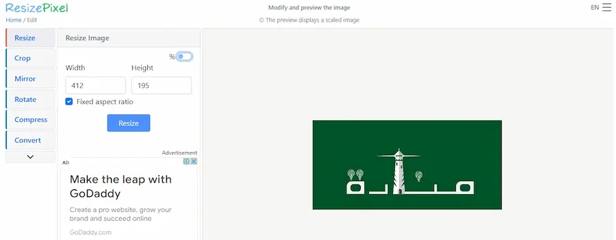 طريقة تعديل مقاس الصور باستخدام موقع Resize Pixel