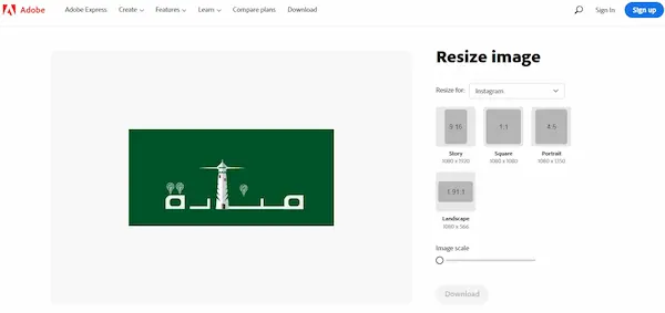 طريقة تعديل مقاس الصور باستخدام Adobe Express