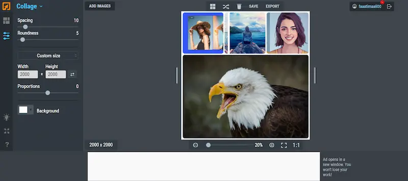 كيفية دمج الصور اون لاين على موقع iPiccy